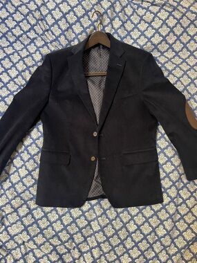 Lauren Ralph Lauren Navy Sport Coat with Brown Elbow Patches